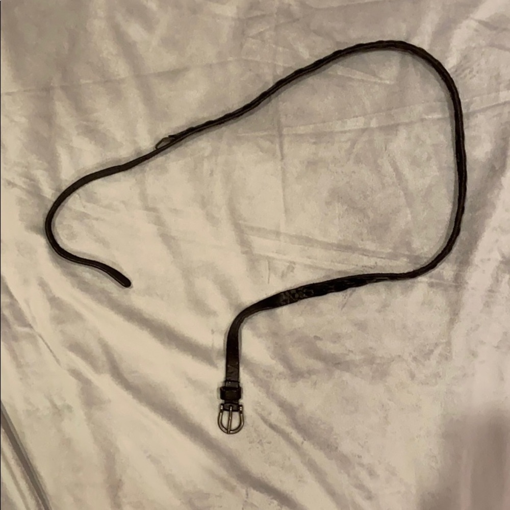 Thin black leather belt